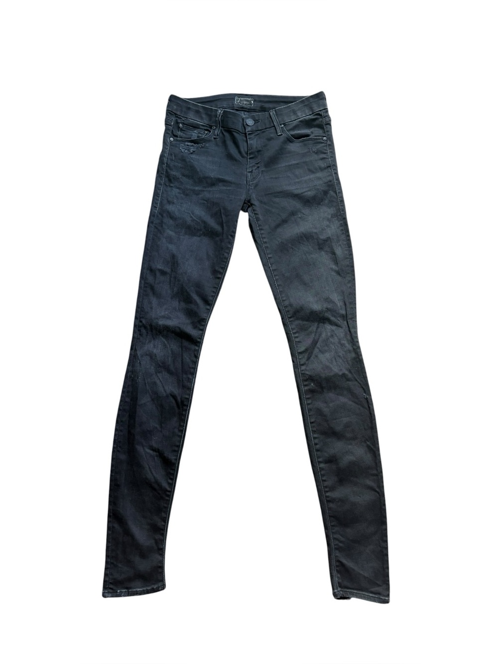 Mother, the looker destroyed ride, black skinny jeans size 27